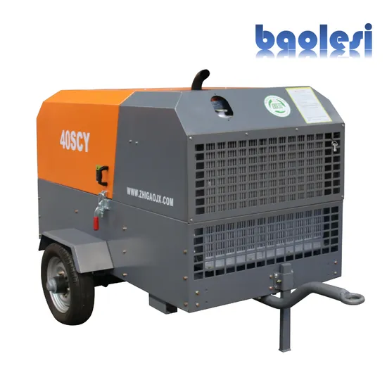 Aplicações em engenharia, pedreiras, construção e mineração de carvão Compressores de parafuso portáteis a diesel